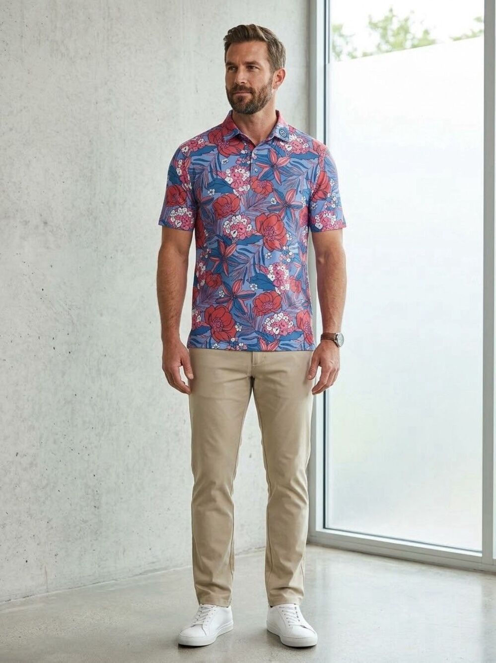Vineyard Vines Performance Polo Men’s OTG Sankaty Floral Ocean Breeze Large NWT